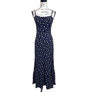 Reformation Women's Dress Sleeveless Sundress Blue Floral Maxi Size 2